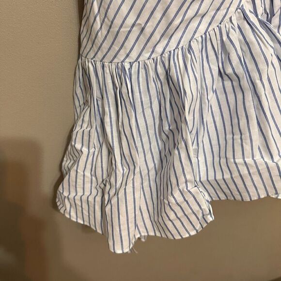 Rebecca Taylor Women's Sleeveless Stripe Wrap Dress linen blend - Picture 6 of 10